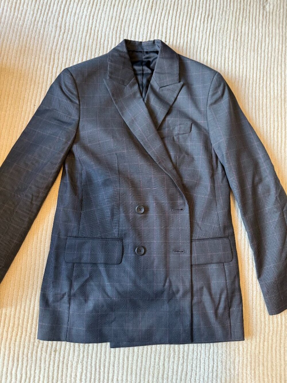 Calvin Klein Gray Pinstripe Double-Breasted Blazer